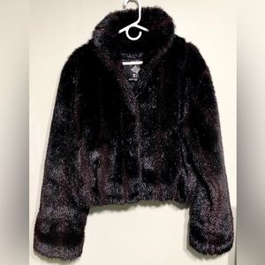 Running Wild Black Faux Fur Coat/ Jacket Sz Small